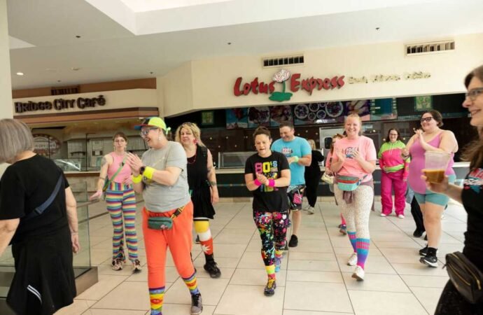 This flashy group of Portland mall walkers puts neon pep into their step : NPR