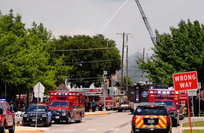 A large fire has erupted at an apartment complex in Dallas