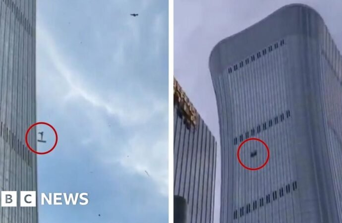 China: Debris falls after plane hits Beijing’s tallest building