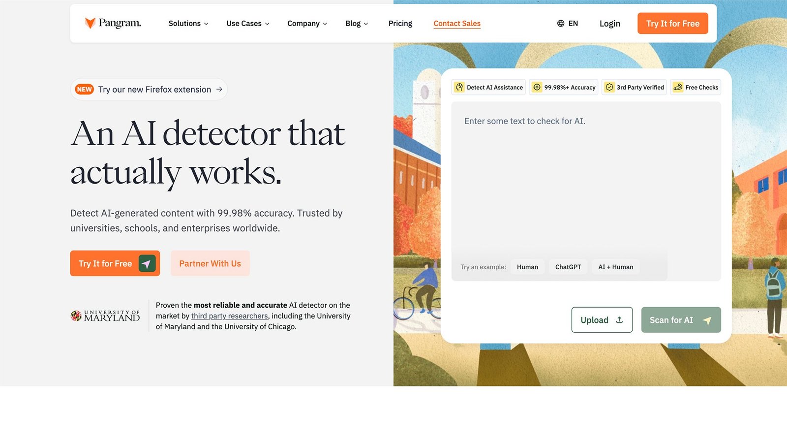 A screenshot of the Pangram AI detector