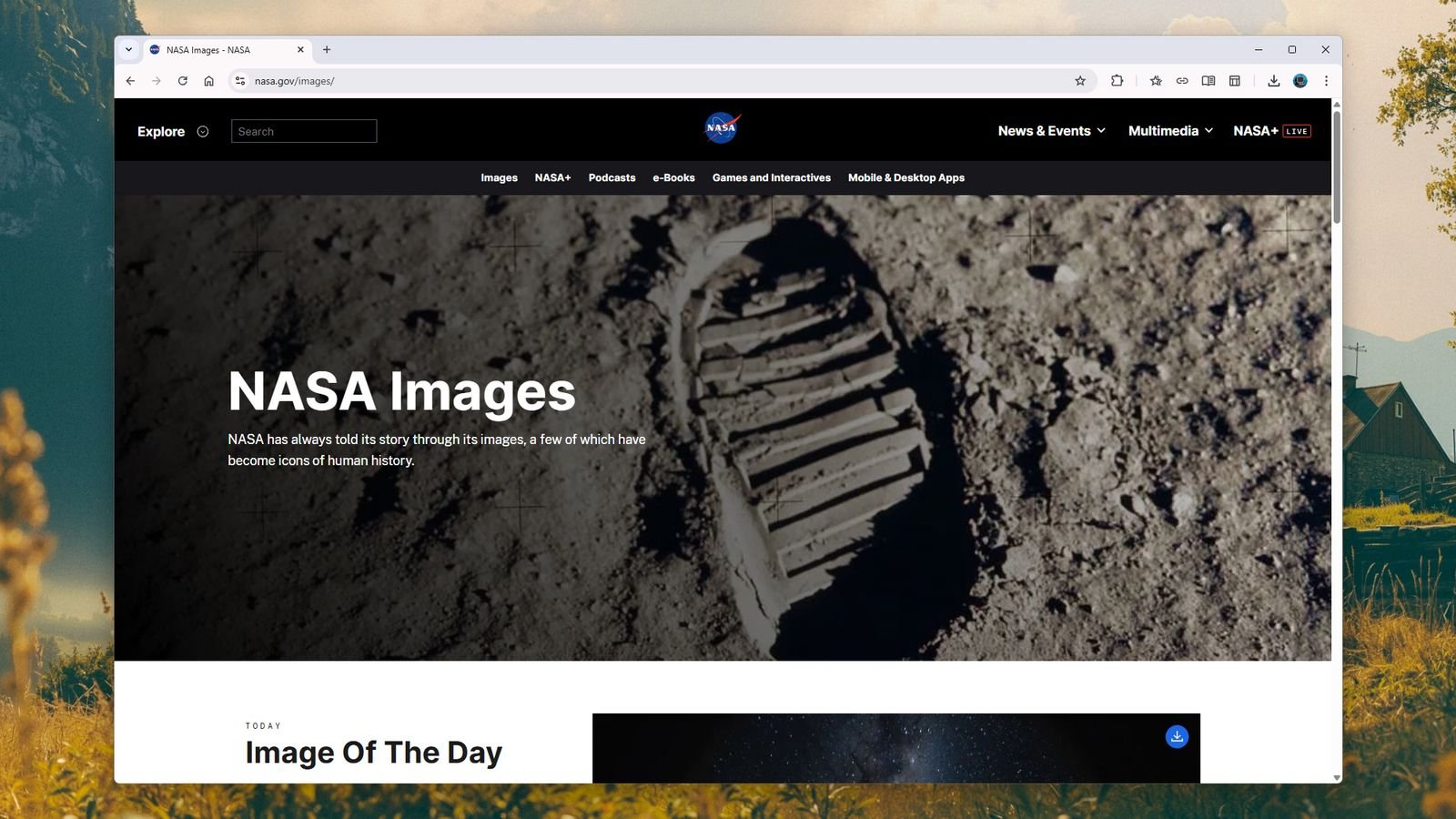 The cover of NASA Images.