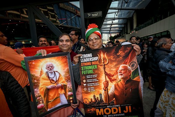 Fans were eager to see Modi at the Marvel Stadium.