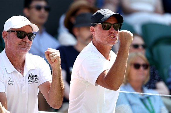 Cruz Hewitt's father, former world number one Lleyton, knew when he was needed, but it wasn't enough.