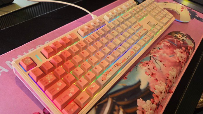 The keyboard with all the keys changed to different ones. You can totally customize this keyboard.