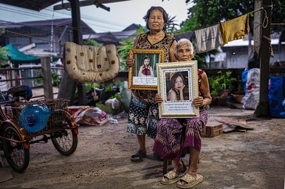 Mee Boonsert and Pud Boonsert, great-aunts of the murdered teenager, at their home in Kalasin.