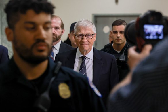 Bill Gates arrives at his deposition behind closed doors in June.