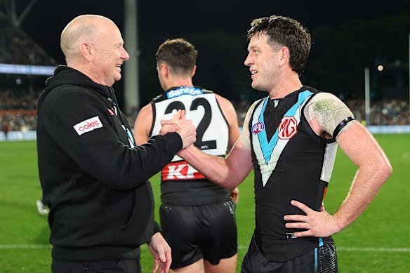 Ken Hinkley built great relationships with his players at Port Adelaide.
