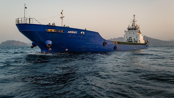 Ships like these remain anchored outside the Strait of Hormuz as the war between the United States and Iran intensifies over the past fortnight.