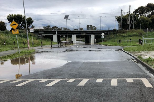 Flooding in Altona Meadows.
