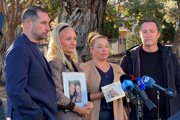 Bianca Jones' parents Mark and Michelle Jones (left) and Holly Morton-Bowles' parents Samantha Morton and Shaun Bowles.