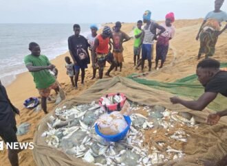 African fishermen blaming Chinese trawlers for their problems