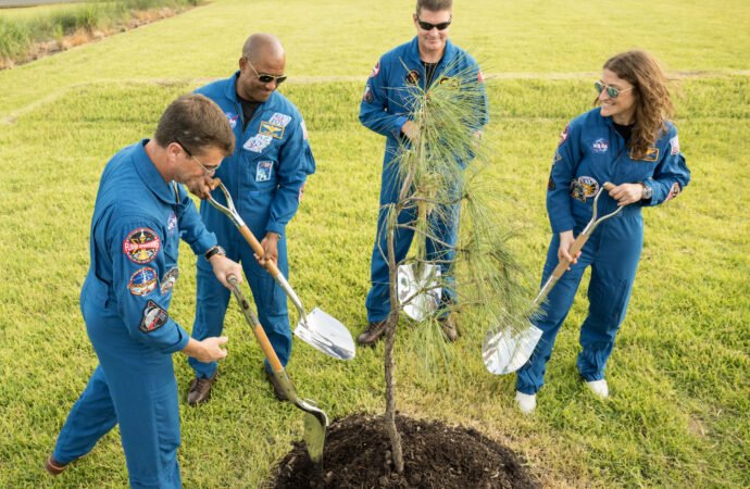 Artemis II crew and Apollo 14 lunar tree – NASA