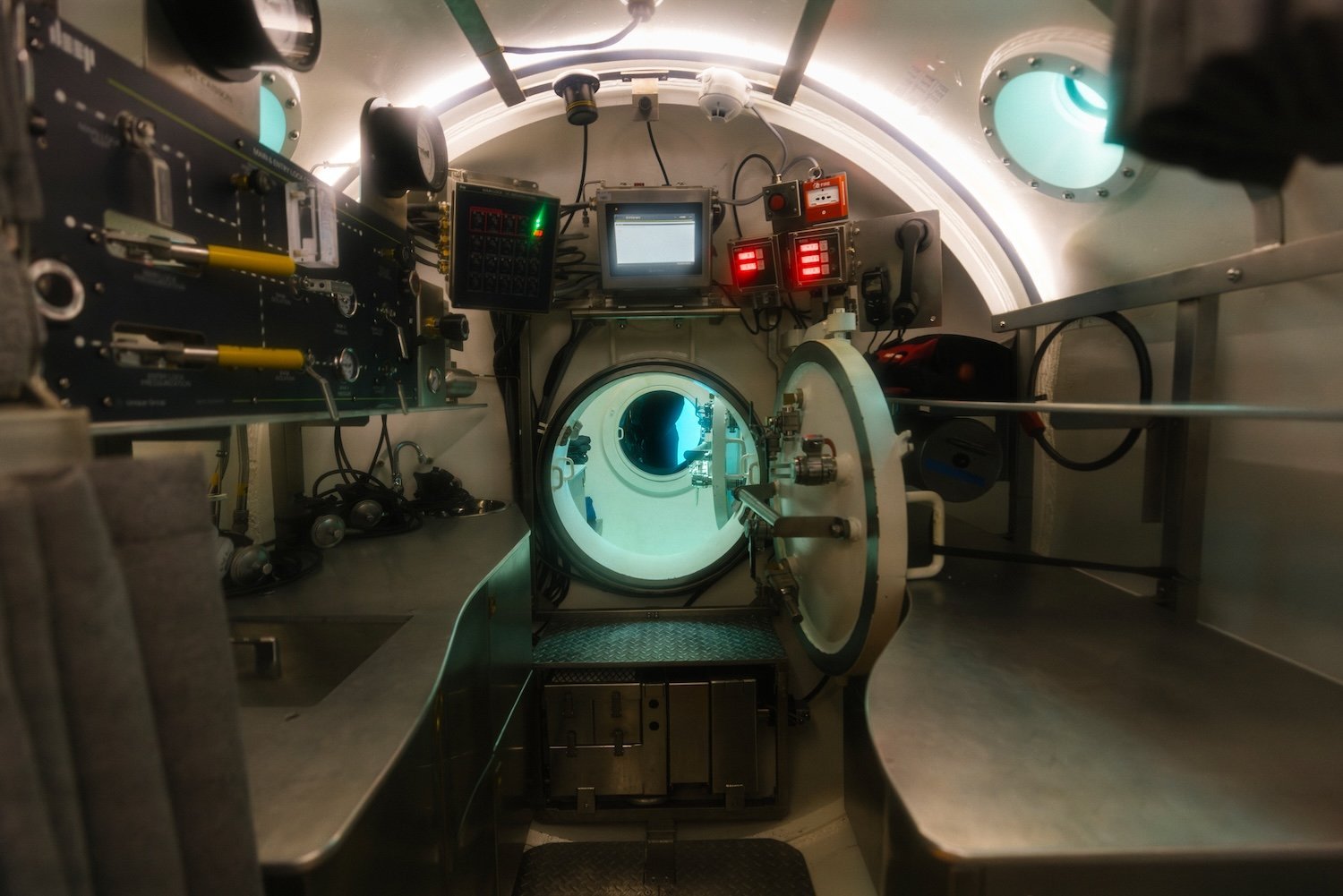 Interior photo of the Vanguard underwater facility with door open