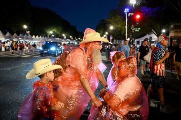 Donald Trump says his speech will go ahead after an event in Washington was postponed by a storm, upsetting the celebration of America’s 250th anniversary.