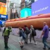 How many hot dogs could fit inside the world’s largest hot dog sculpture? We did the calculations.