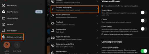How to disable music videos on Spotify