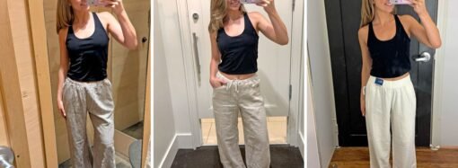 I tried on linen pants at Gap, Old Navy, and Banana Republic. There were only a couple I wouldn’t consider purchasing.