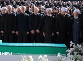 Iran’s supreme leader absent as top officials attend ayatollah’s funeral