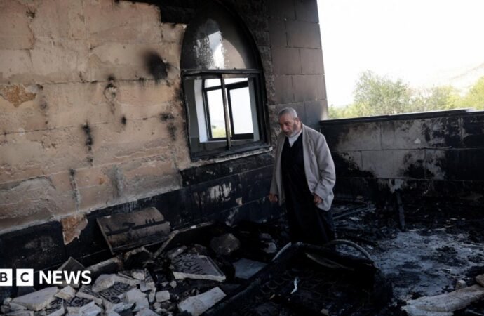 Israeli settlers set fire to mosques, cars and farmland in West Bank, Palestinians say