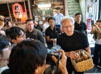 Jensen Huang hands out red bean buns to Tokyo crowds in his latest culinary adventure