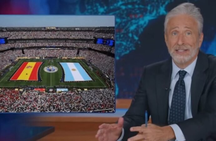 Jon Stewart says the World Cup final was the ‘Super Bowl in reverse’: ‘The players spoke Spanish and the halftime show was in English’