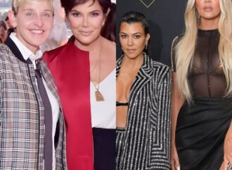 Khloe Kardashian and Kourtney Kardashian react as Ellen DeGeneres pays tribute to her late grandmother