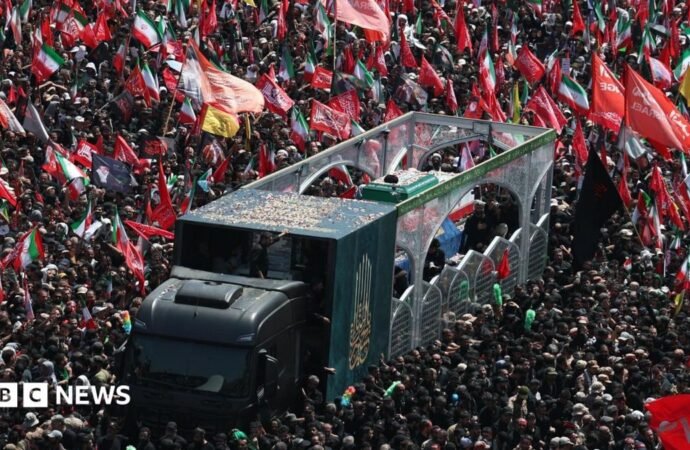 Large crowds fill Tehran streets for Khamenei’s funeral procession