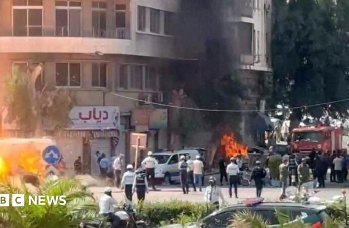 Macron is safe after explosions in the Syrian capital during the French president’s visit