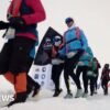 Marathon runners compete on drifting sea ice at the North Pole
