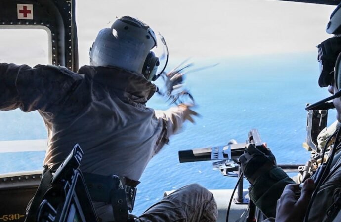 Marines launched drones from a moving helicopter to scout a ship and conduct seizure training.