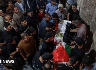 Palestinians mourn the death of organizer of World Cup screenings in Gaza in Israeli attack