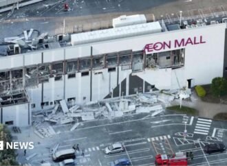 People trapped inside a shopping center in Japan after the earthquake