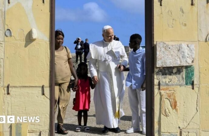 Pope urges Europe to do more for immigrants during visit to gateway island