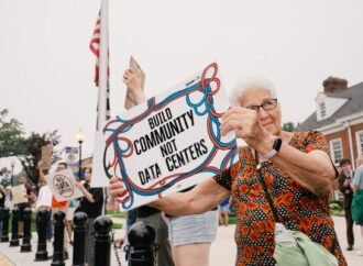 Protesters against AI data centers demonstrate in the US