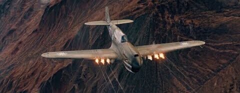 Restored World War II fighter plane tests .50-caliber machine guns