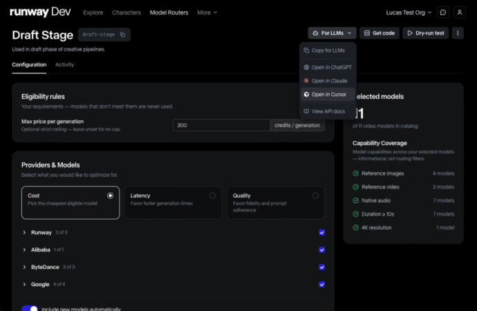 Runway launches AI model router as generative media fills up | TechCrunch