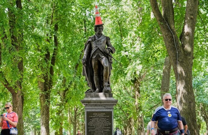 Scottish traffic cone welcomed by dignitary in Boston after World Cup friendship