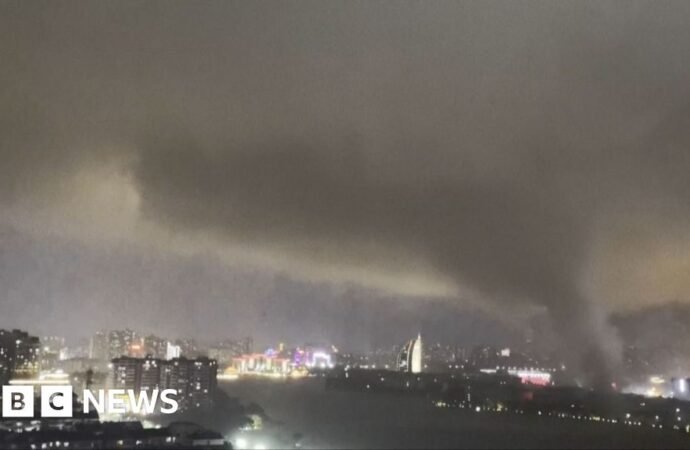 See: Rare moment tornado hits cities in central China