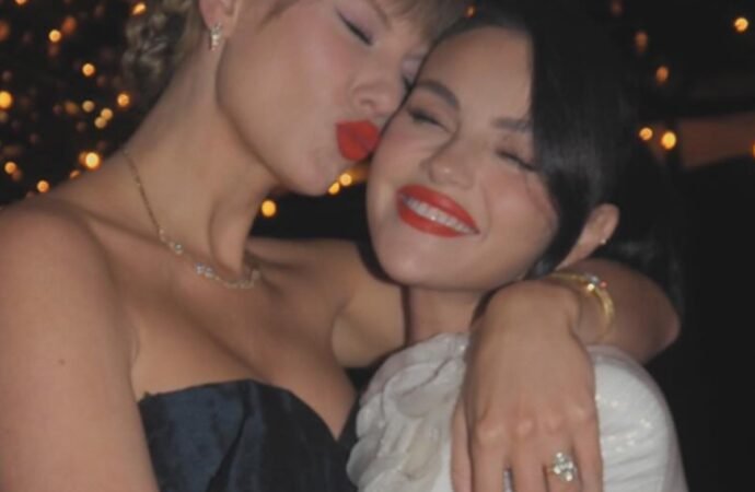 Selena Gomez wears a gold dress to Taylor Swift and Travis Kelce’s wedding
