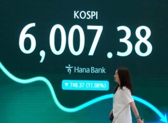 South Korea’s Kospi stock index falls 6% and other Asian stocks mixed as oil prices rise