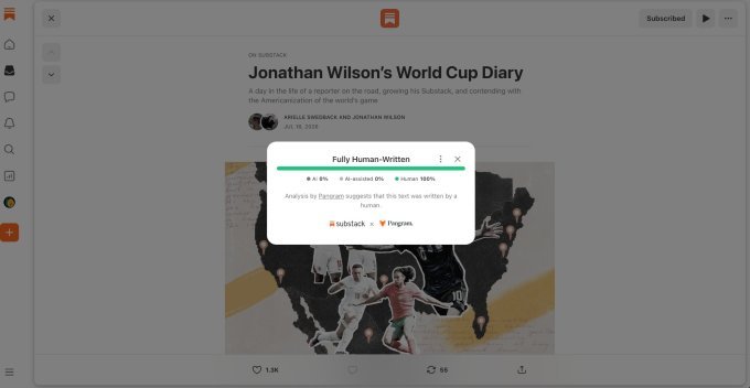 Substack’s new tool tells you who has been writing their newsletters with AI | TechCrunch