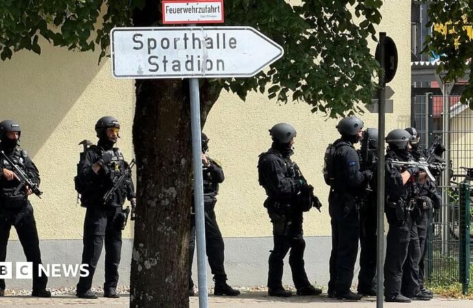 Two girls seriously injured in an attack on a German school.