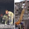 Ukraine: Russian attack leaves gaping hole in Kyiv building