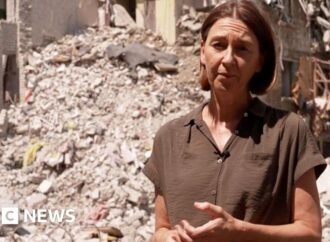 Watch: BBC at the scene of deadly Russian apartment attack in Kyiv