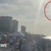 Watch: Moment US Navy Blue Angels Plane Stuns Crowded Beach With Low Flight
