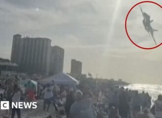 Watch: Moment US Navy Blue Angels Plane Stuns Crowded Beach With Low Flight