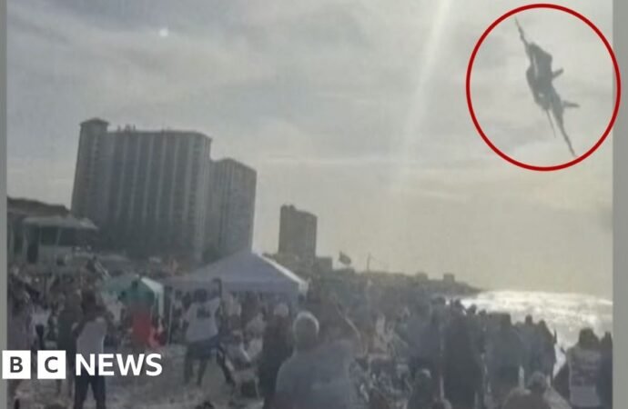 Watch: Moment US Navy Blue Angels Plane Stuns Crowded Beach With Low Flight