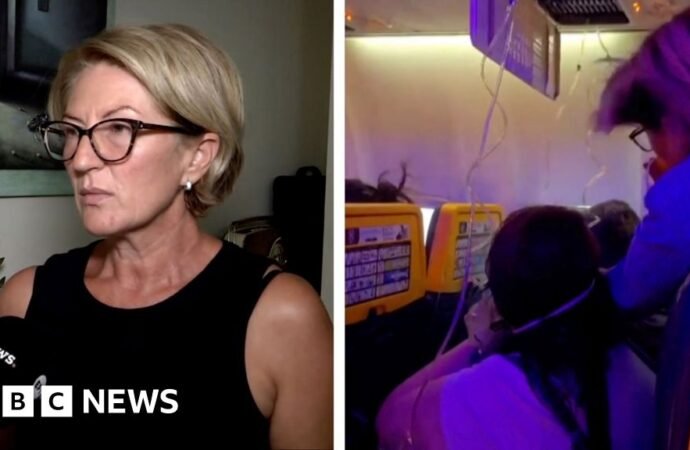 Wife describes moment her husband was almost sucked off Ryanair plane