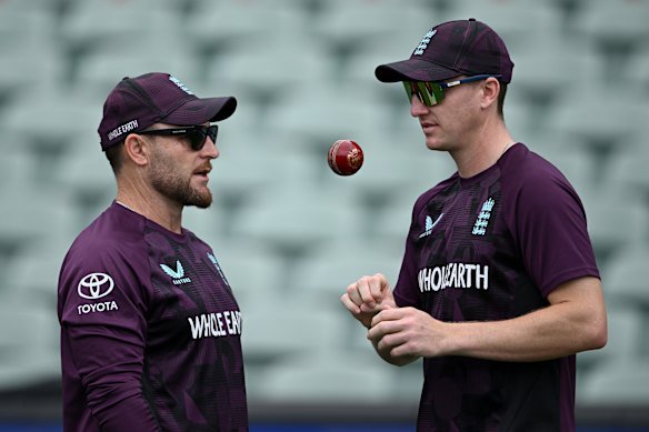Harry Brook (right) was punched by a nightclub bouncer the night before an ODI in Wellington last year.