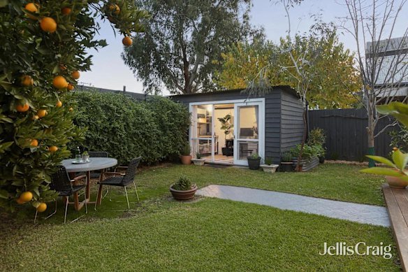 The established garden, complete with citrus trees and a separate studio, were part of the appeal 